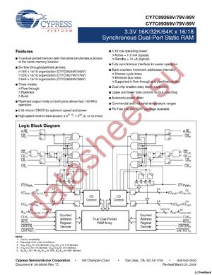 CY7C09279V-6AXC datasheet  